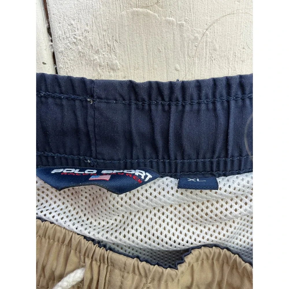 Polo Sport Ralph Lauren Mens XL Tan Khaki Swim Trunks Mesh Lined Pony Shorts